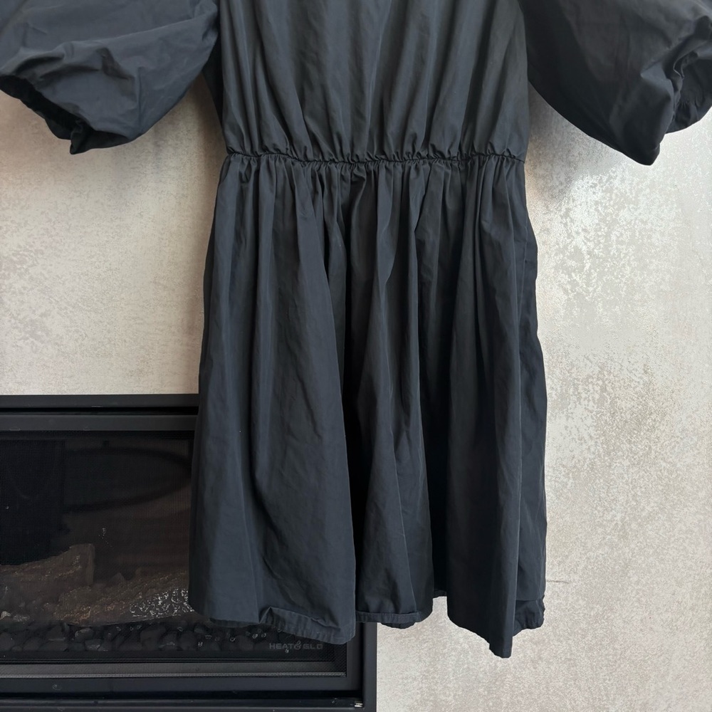 Madewell Poplin Crewneck Bubble-Sleeve Mini Dress, Size 2 - Picture 7 of 14